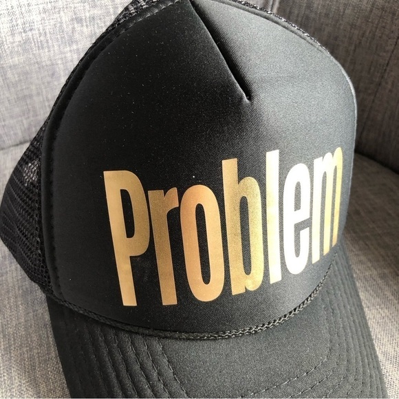 Black PROBLEM neoprene trucker mesh hat cap adjustable back - Picture 4 of 9